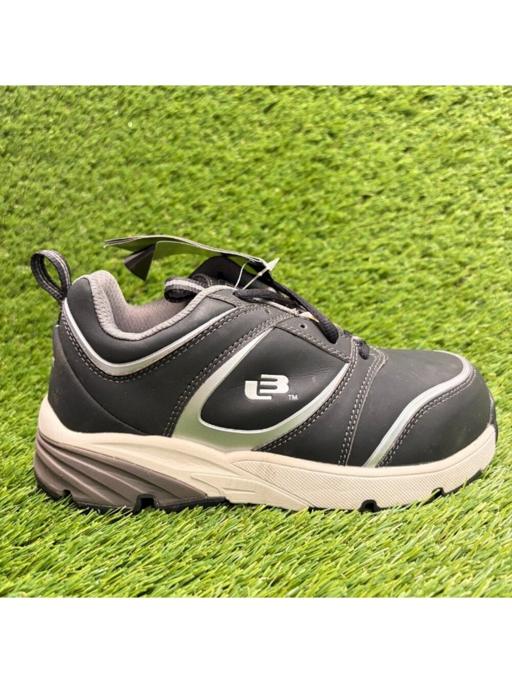 Royer Mens Size 4EEE Black Silver Composite Toe Lace Up Slip Resistant Work Shoe